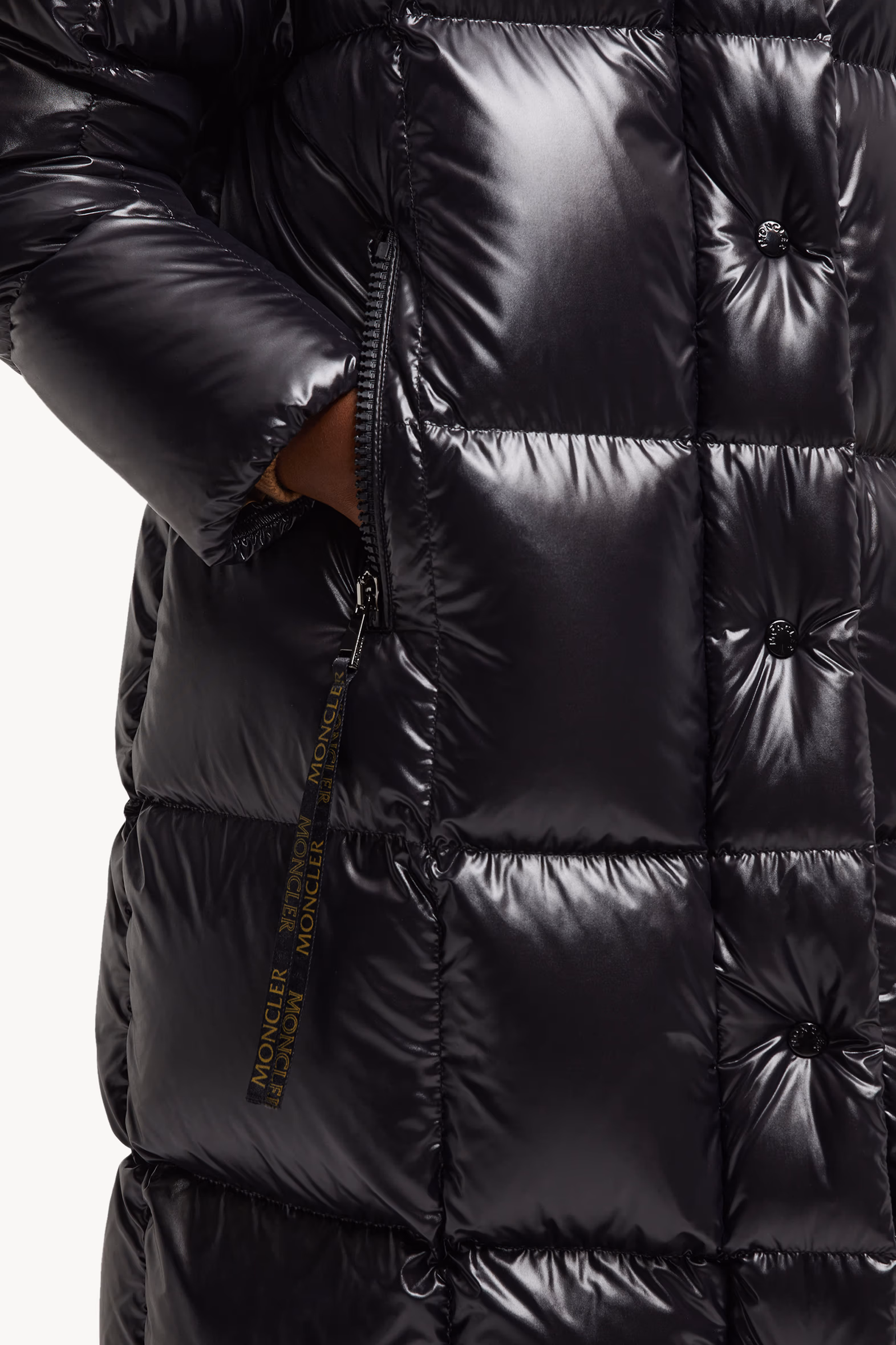 Parnaiba Hooded Long Down Jacket Women Black Moncler 6